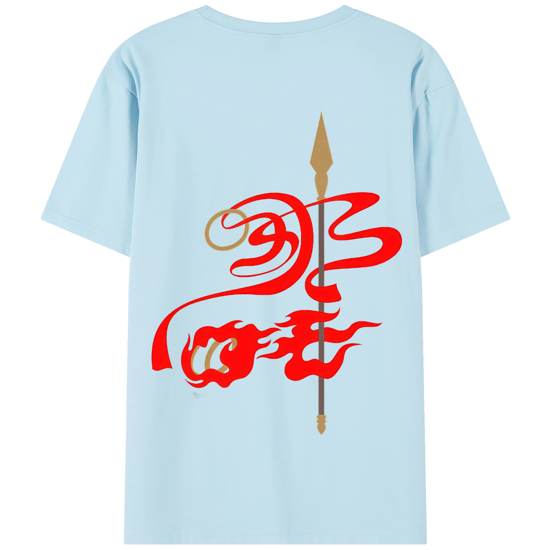 （画像用） Ne Zha 2 ナタ 魔童の大暴れ 綿100％半袖Tシャツ（背面プリント）
